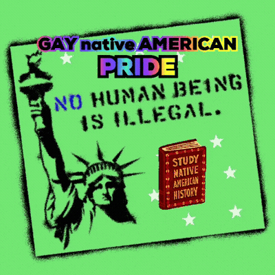 Gay Native American Pride Statue Of Liberty Poster GIF