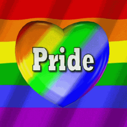 Gay Pride Rainbow Heart Spinning GIF