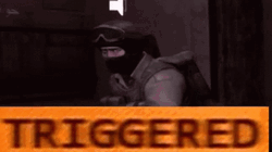 Geared Soldier Triggered Meme GIF