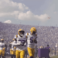 Geaux Tigers Running Removing Helmet GIF