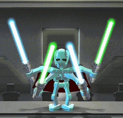 General Grievous Robot Light Saber GIF