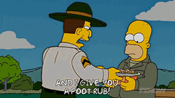 Generous Homer Was Given A Foot Massage GIF