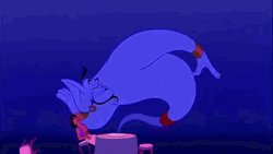 Genie Can't Hear What Aladdin Say GIF