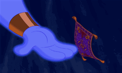 Genie Give High Five To Magic Carpet GIF