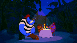 Genie In Aladdin Chilling With Carpet Mushu GIF