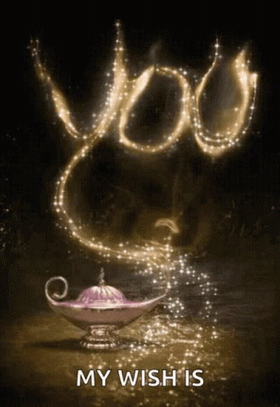 Genie Lamp Saying My Wish Is You GIF