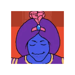 Genie With Bow And Closed Eyes Sticker