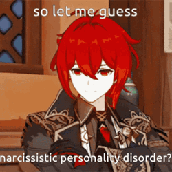 Genshin Impact Diluc Narcissist Meme GIF