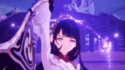 Genshin Impact Raiden Vibrant Polearm Power GIF