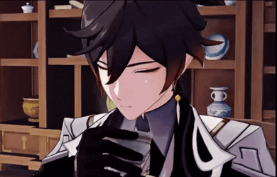 Genshin Zhongli Drinking A Tea GIF