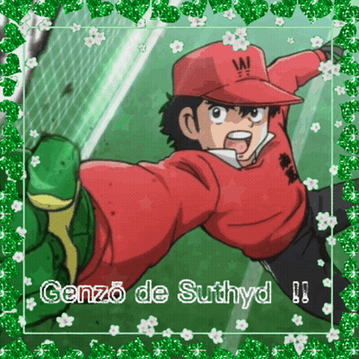 Genzo De Suthyd Surrounded By Green Glitter GIF