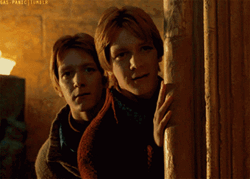 George And Fred Weasley Peeking GIF