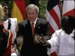 George Bush Shoe Didn't Read It Dance GIF
