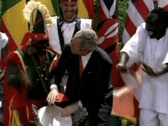 George Bush Shoe Grooving GIF