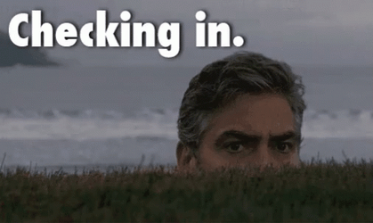 George Clooney Checking In GIF
