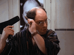 George Costanza Trimming Balding Hair GIF