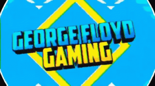 George Floyd Gaming Logo Blue And Yellow Background GIF