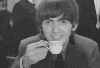 George Harrison Beatles Sips Tea GIF