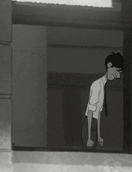 George Paperman Banging Head Against Wall  GIF
