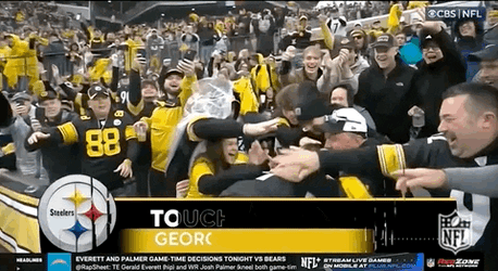 George Pickens Surrounded By Fans GIF