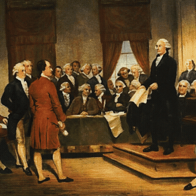 George Washington Giving Speech To Crowd GIF