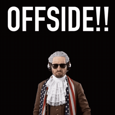 George Washington Holding Flamethrower Saying Offside GIF