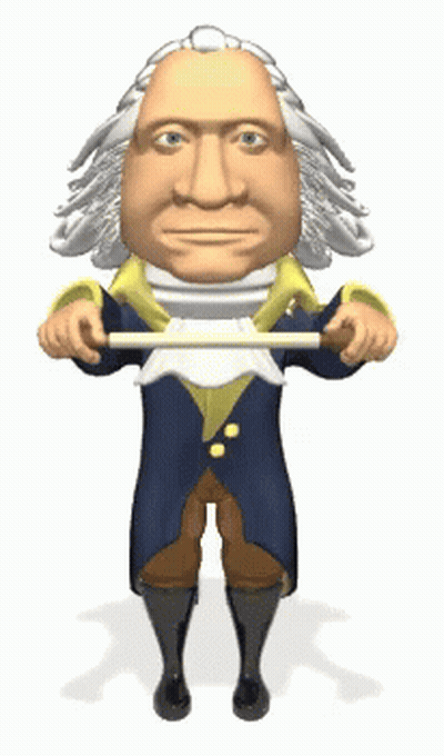 George Washington Holding Tray GIF