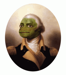 George Washington Lizard Face Swap GIF