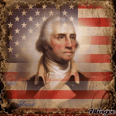 George Washington With American Flag GIF