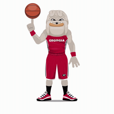 Georgia Bulldogs Basketball Player Holding Basketball GIF