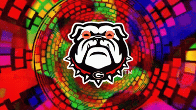 Georgia Bulldogs Logo On Colorful Background GIF