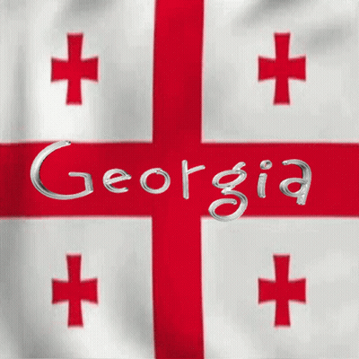 Georgia Flag With Crosses GIF
