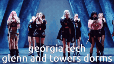 Georgia Tech Glenn And Towers Dorms Is Written In White Letters GIF