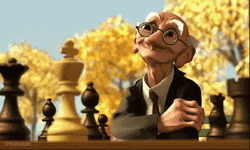 Geri Patiently Waiting For Chess Move GIF