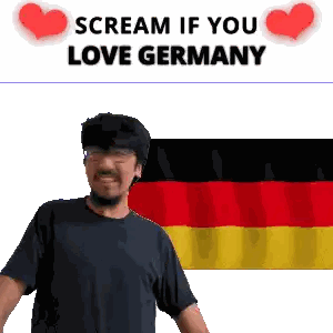 German Flag Man Saying Scream If You Love Germany Sticker