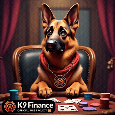 German Shepherd Sitting At Poker Table GIF