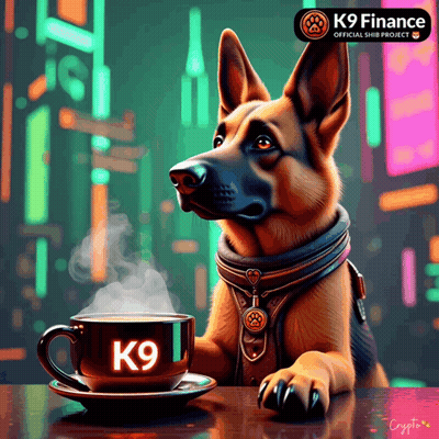 German Shepherd With K9 Finance Coffee GIF