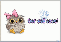 Get Better Soon From Owl With Ribbon GIF