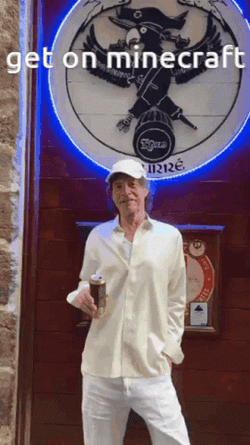 Get On Minecraft Mick Jagger GIF