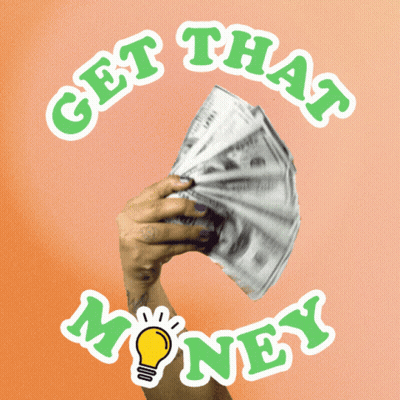 Get That Money Sticker With Light Bulb GIF