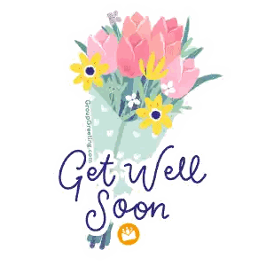 Get Well Soon Flower Bouquet Sticker