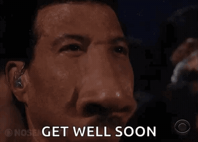 Get Well Soon Message On Man's Face GIF