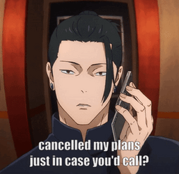 Geto Suguru Calling Someone GIF
