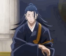 Geto Suguru Spraying On His Body GIF