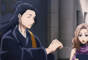 Geto Suguru Spraying With Manami Suda GIF