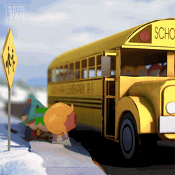 Getting On The Bus South Park     GIF