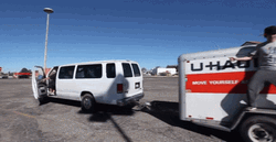 Getting Pulled By The Van GIF