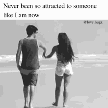 Gf And Bf Walking On The Shore  GIF