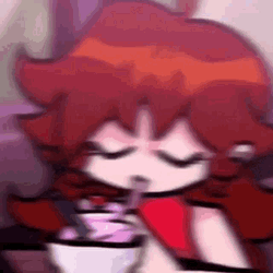 Gf Sipping A Strawberry Shake  GIF
