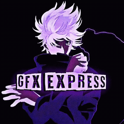 GFX Express Logo Purple Cartoon Character GIF